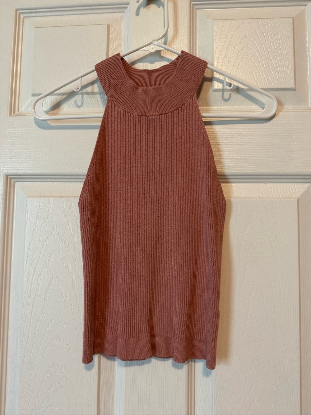 Xhilaration Ribbed Mock Neck Tank - Rose Brown